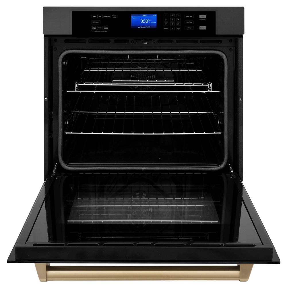 30'' Autograph Edition Single Wall Oven with Self Clean and True Conection in Black Stainless Steel and Champagne Bronze