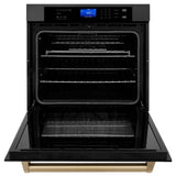 30'' Autograph Edition Single Wall Oven with Self Clean and True Conection in Black Stainless Steel and Champagne Bronze