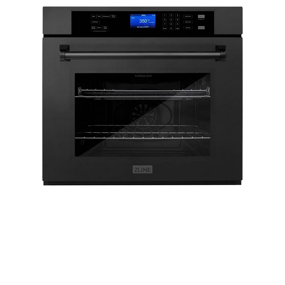 Z-Line - 30'' Professional Single Wall Oven in Black Stainless Steel - Black Stainless Steel