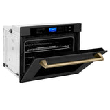 30'' Autograph Edition Single Wall Oven with Self Clean and True Conection in Black Stainless Steel and Champagne Bronze