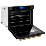 30'' Autograph Edition Single Wall Oven with Self Clean and True Conection in Black Stainless Steel and Champagne Bronze