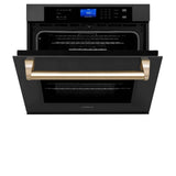 30'' Autograph Edition Single Wall Oven with Self Clean and True Conection in Black Stainless Steel and Champagne Bronze