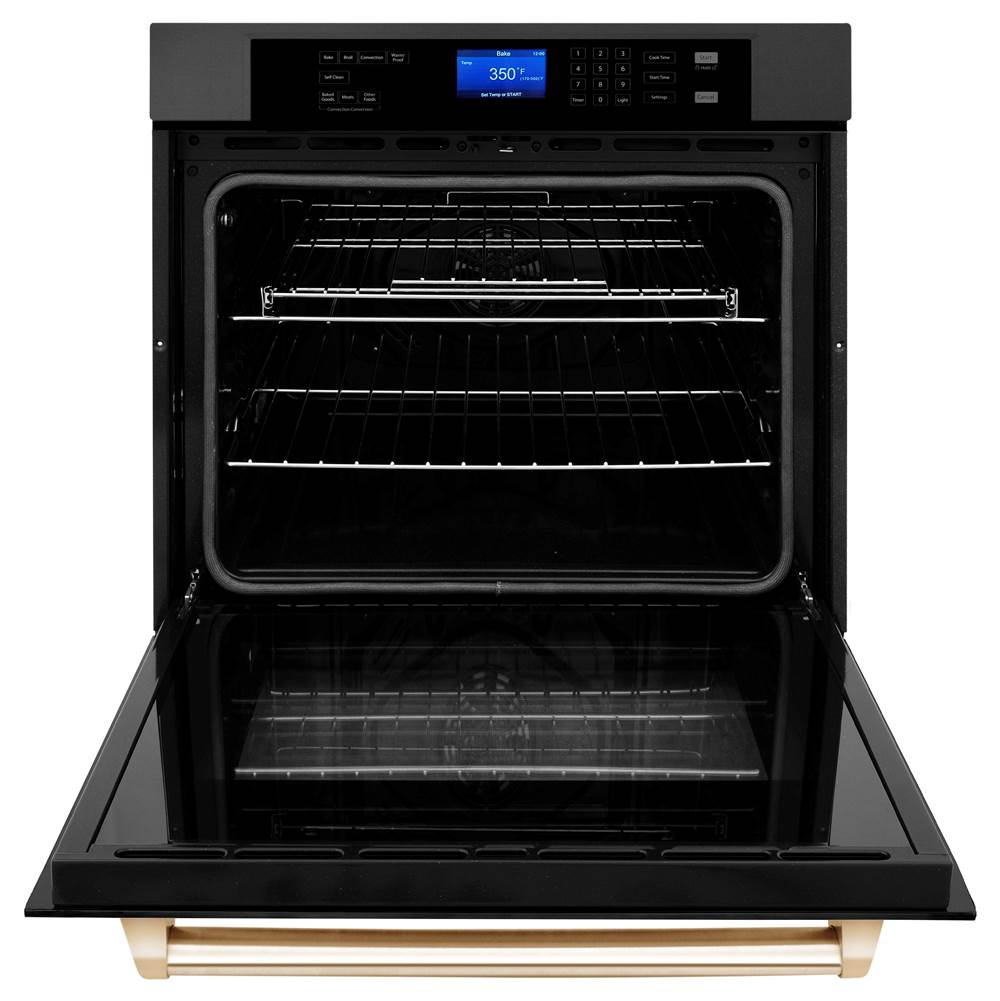 30'' Autograph Edition Single Wall Oven with Self Clean and True Conection in Black Stainless Steel and Champagne Bronze