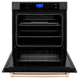 30'' Autograph Edition Single Wall Oven with Self Clean and True Conection in Black Stainless Steel and Champagne Bronze