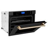 30'' Autograph Edition Single Wall Oven with Self Clean and True Conection in Black Stainless Steel and Champagne Bronze