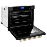 30'' Autograph Edition Single Wall Oven with Self Clean and True Conection in Black Stainless Steel and Champagne Bronze