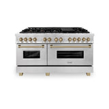 Autograph Edition 60'' 7.4 cu. ft. Dual Fuel Range with Gas Stove and Electric Oven in DuraSnow Stainless Steel with Champagne Bronze Accents (RASZ-60-CB)