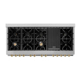 Autograph Edition 60'' 7.4 cu. ft. Dual Fuel Range with Gas Stove and Electric Oven in DuraSnow Stainless Steel with Champagne Bronze Accents (RASZ-60-CB)