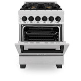 Autograph Edition 24'' 2.8 cu.' Dual Fuel Range with Gas Stove and Electric Oven in DuraSnow Stainless Steel with Champagne Bronze Accents