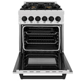 Autograph Edition 24'' 2.8 cu.' Dual Fuel Range with Gas Stove and Electric Oven in DuraSnow Stainless Steel with Champagne Bronze Accents