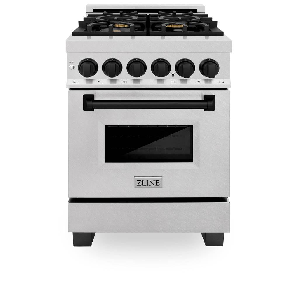 Autograph Edition 24'' 2.8 cu.' Dual Fuel Range with Gas Stove and Electric Oven in DuraSnow Stainless Steel with Champagne Bronze Accents