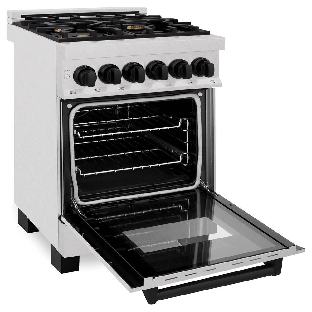 Autograph Edition 24'' 2.8 cu.' Dual Fuel Range with Gas Stove and Electric Oven in DuraSnow Stainless Steel with Champagne Bronze Accents