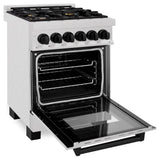 Autograph Edition 24'' 2.8 cu.' Dual Fuel Range with Gas Stove and Electric Oven in DuraSnow Stainless Steel with Champagne Bronze Accents