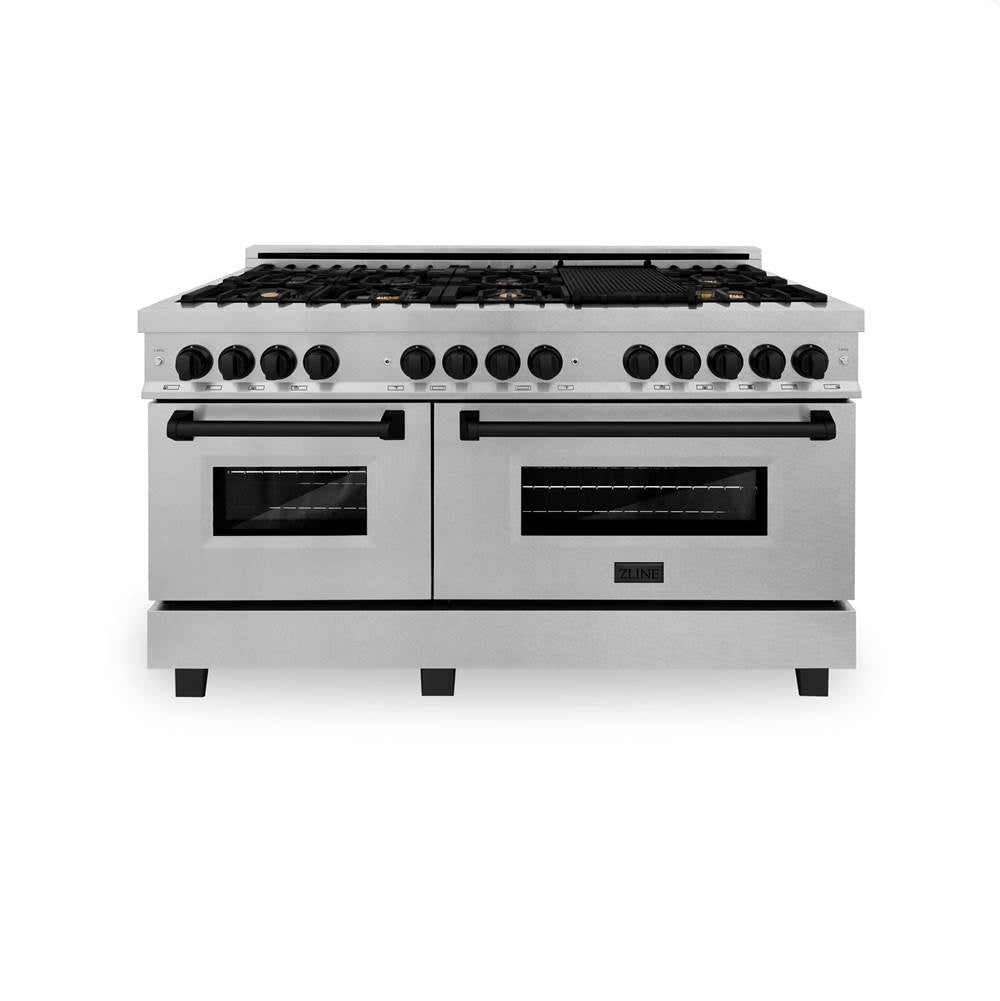 Autograph Edition 60'' 7.4 cu. ft. Dual Fuel Range with Gas Stove and Electric Oven in DuraSnow Stainless Steel with Champagne Bronze Accents (RASZ-60-CB)