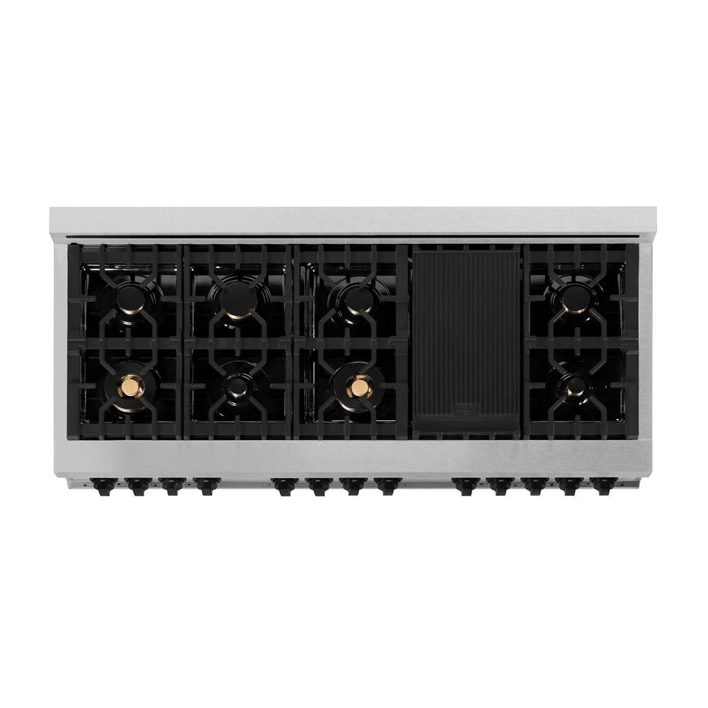 Autograph Edition 60'' 7.4 cu. ft. Dual Fuel Range with Gas Stove and Electric Oven in DuraSnow Stainless Steel with Champagne Bronze Accents (RASZ-60-CB)