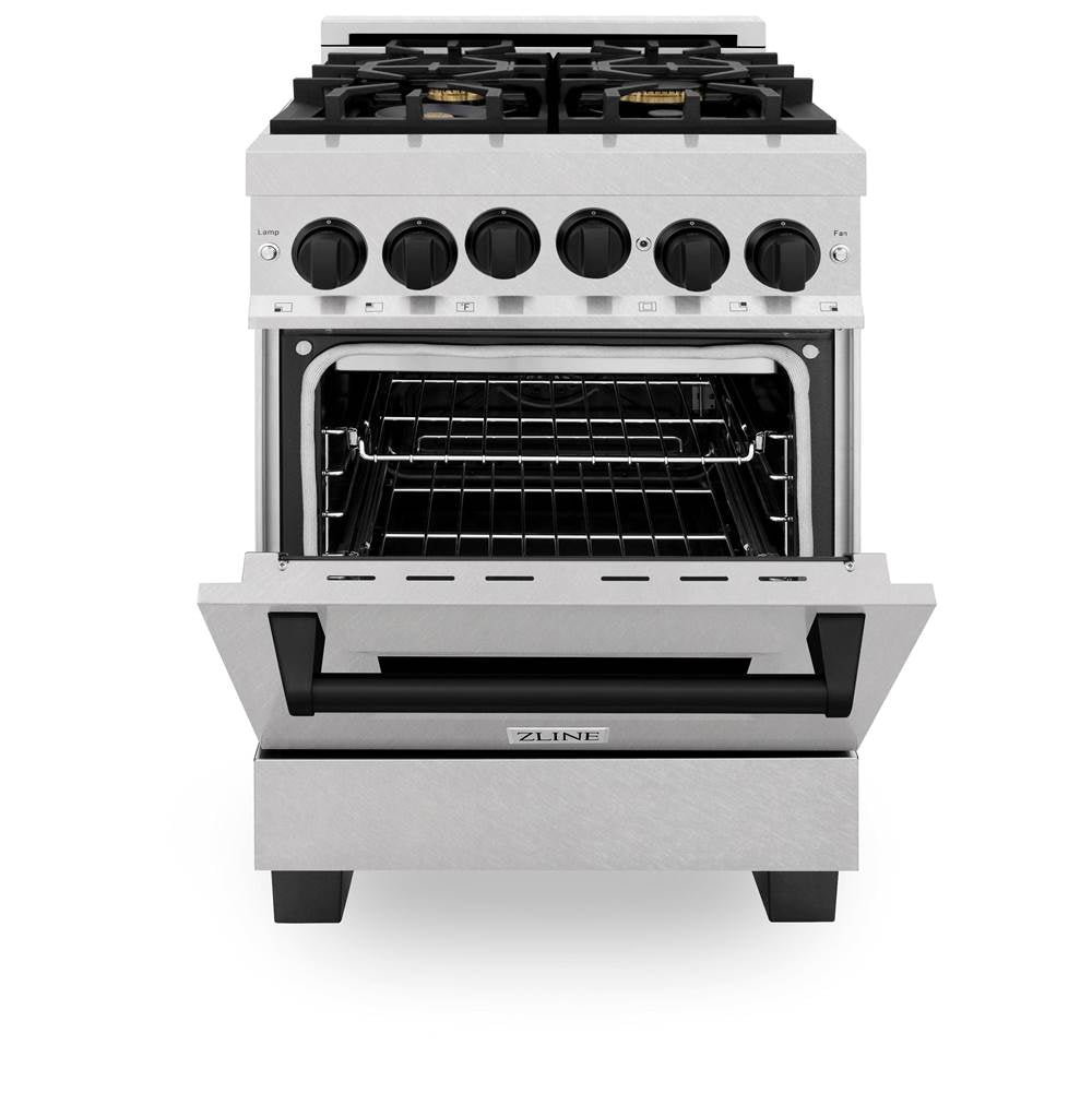 24'' 2.8 cu.' Range with Gas Stove and Gas Oven in DuraSnow Stainless Steel with Champagne Bronze Accents