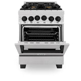 24'' 2.8 cu.' Range with Gas Stove and Gas Oven in DuraSnow Stainless Steel with Champagne Bronze Accents