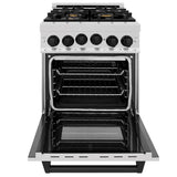 24'' 2.8 cu.' Range with Gas Stove and Gas Oven in DuraSnow Stainless Steel with Champagne Bronze Accents
