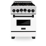 24'' 2.8 cu.' Range with Gas Stove and Gas Oven in DuraSnow Stainless Steel with White Matte Door and Champagne Bronze Accents