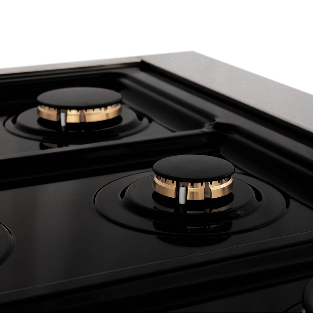 Autograph Edition 36'' 4.6 cu.' Dual Fuel Range with Gas Stove and Electric Oven in DuraSnow Stainless Steel with WM Door and CB Accents