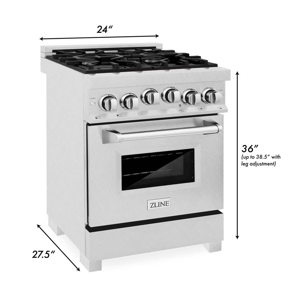 24'' 2.8 cu. ft. Gas Oven and Gas Cooktop Range with Griddle in Fingerprint Resistant Stainless Steel