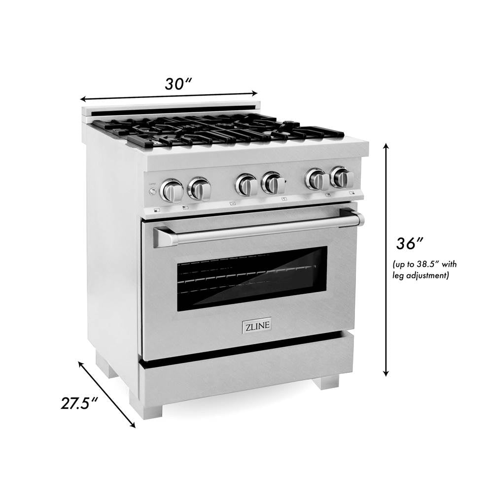 30'' 4.0 cu. ft. Electric Oven and Gas Cooktop Dual Fuel Range with Griddle in Fingerprint Resistant Stainless
