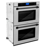 30'' Autograph Edition Double Wall Oven with Self Clean and True Conection in DuraSnow Stainless Steel and Champagne Bronze