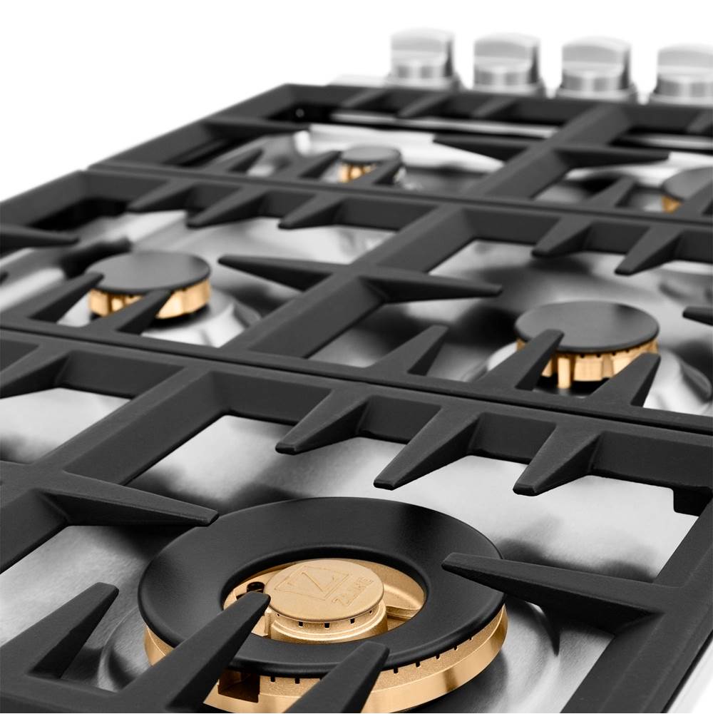 36'' Dropin Cooktop with 6 Gas Brass Burners