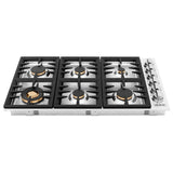 36'' Dropin Cooktop with 6 Gas Brass Burners