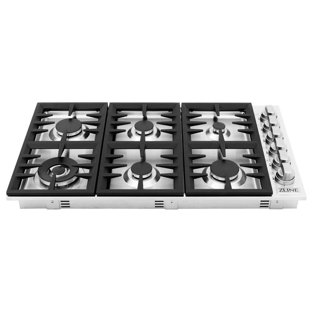 36'' Dropin Cooktop with 6 Gas Brass Burners