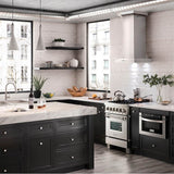Convertible Vent Wall Mount Range Hood in Stainless Steel with Crown Molding (KECRN)