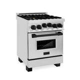 Z-Line - Autograph Edition 24'' 2.8 cu.' Range with Gas Stove and Gas Oven in Stainless Steel with Matte Black Accents - Matte Black