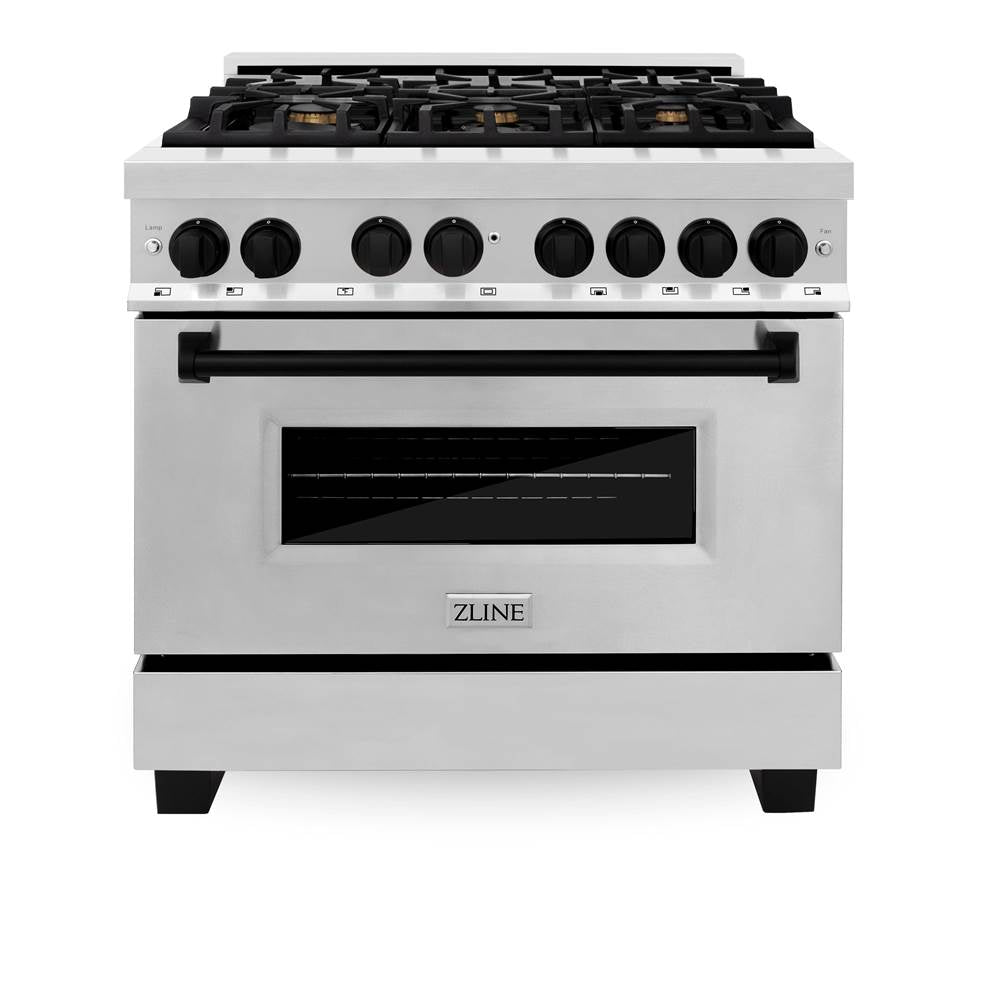 Autograph Edition 36'' 4.6 cu.' Dual Fuel Range with Gas Stove and Electric Oven in Stainless Steel with Champagne Bronze Accents
