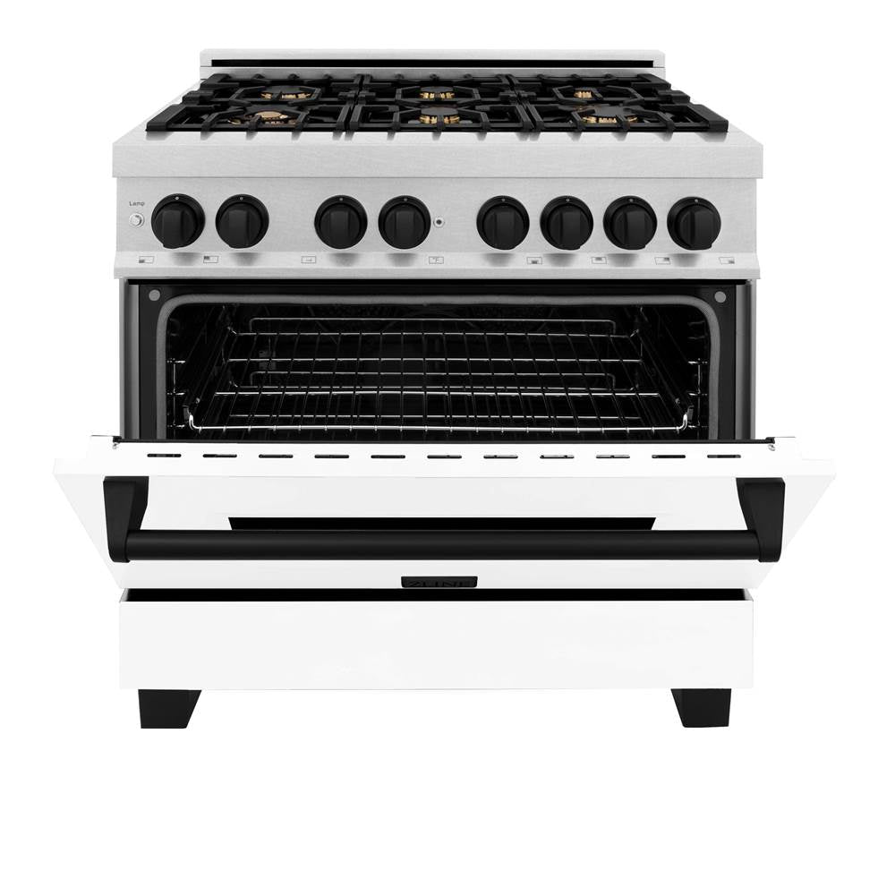 Autograph Edition 36'' 4.6 cu.' Dual Fuel Range with Gas Stove and Electric Oven in DuraSnow Stainless Steel with WM Door and CB Accents