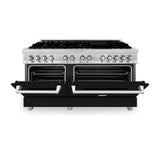 60'' 7.4 cu.' Dual Fuel Range with Gas Stove and Electric Oven in Stainless Steel and Black Matte Door