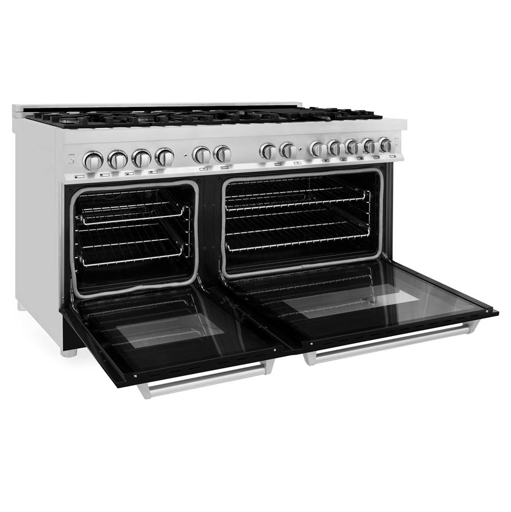 60'' 7.4 cu.' Dual Fuel Range with Gas Stove and Electric Oven in Stainless Steel and Black Matte Door