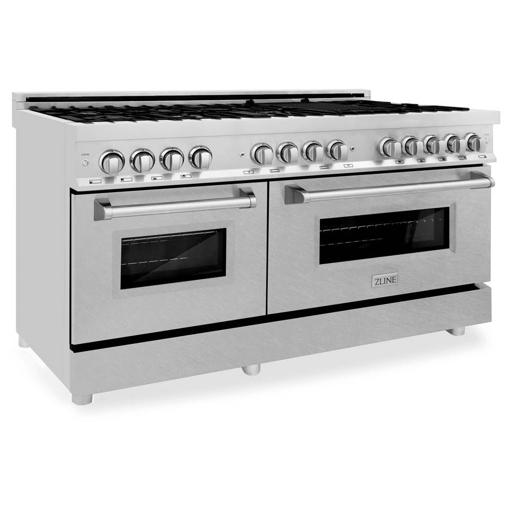 Z-Line - 60'' 7.4 cu.' Dual Fuel Range with Gas Stove and Electric Oven in Fingerprint Resistant Stainless Steel - DuraSnow Stainless Steel