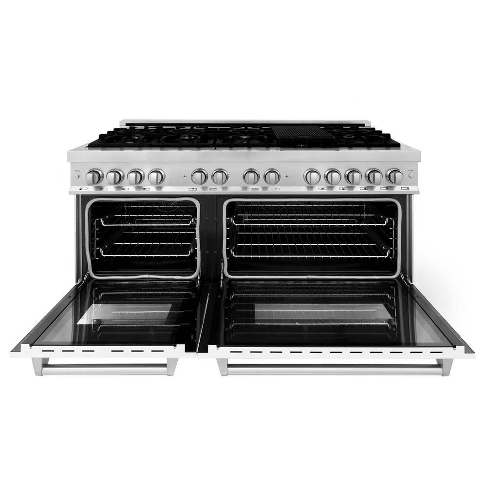 60'' 7.4 cu.' Dual Fuel Range with Gas Stove and Electric Oven in Stainless Steel and Black Matte Door