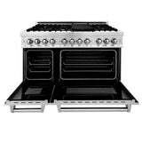 48'' 6.0 cu. ft. Electric Oven and Gas Cooktop Dual Fuel Range with Griddle in Stainless Steel