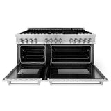 60'' 7.4 cu. ft. Electric Oven and Gas Cooktop Dual Fuel Range with Griddle in Stainless Steel