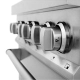 30'' 4.0 cu. ft. Electric Oven and Gas Cooktop Dual Fuel Range with Griddle and Brass Burners in Fingerprint Resistant Stainless