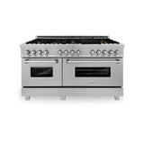 60'' 7.4 cu. ft. Electric Oven and Gas Cooktop Dual Fuel Range with Griddle and Brass Burners in Fingerprint Resistant Stainless