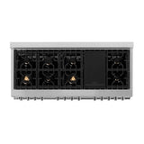 60'' 7.4 cu. ft. Electric Oven and Gas Cooktop Dual Fuel Range with Griddle and Brass Burners in Fingerprint Resistant Stainless