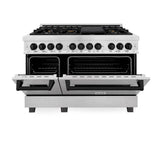 Autograph Edition 48'' 6.0 cu.' Dual Fuel Range with Gas Stove and Electric Oven in DuraSnow Stainless Steel with Champagne Bronze Accents