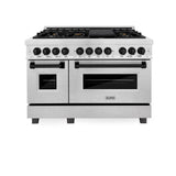 Autograph Edition 48'' 6.0 cu.' Dual Fuel Range with Gas Stove and Electric Oven in DuraSnow Stainless Steel with Champagne Bronze Accents