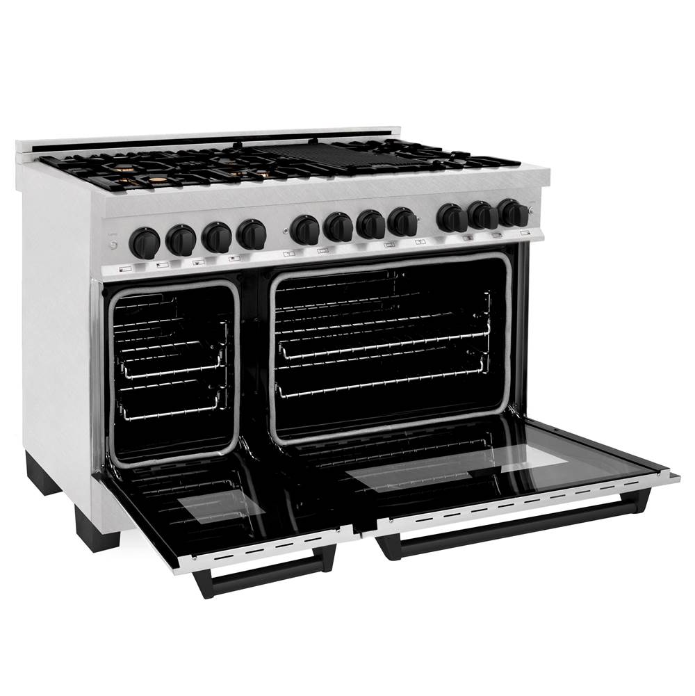 Autograph Edition 48'' 6.0 cu.' Dual Fuel Range with Gas Stove and Electric Oven in DuraSnow Stainless Steel with Champagne Bronze Accents