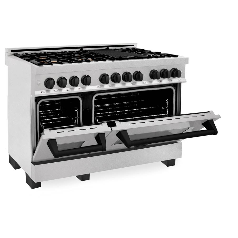 Autograph Edition 48'' 6.0 cu.' Dual Fuel Range with Gas Stove and Electric Oven in DuraSnow Stainless Steel with Champagne Bronze Accents