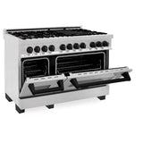 Autograph Edition 48'' 6.0 cu.' Dual Fuel Range with Gas Stove and Electric Oven in DuraSnow Stainless Steel with Champagne Bronze Accents