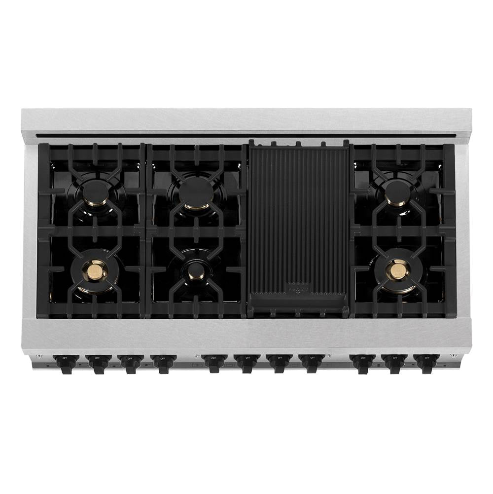 Autograph Edition 48'' 6.0 cu.' Dual Fuel Range with Gas Stove and Electric Oven in DuraSnow Stainless Steel with WM Door and CB Accents