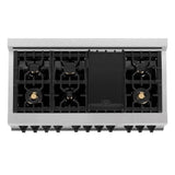 Autograph Edition 48'' 6.0 cu.' Dual Fuel Range with Gas Stove and Electric Oven in DuraSnow Stainless Steel with WM Door and CB Accents